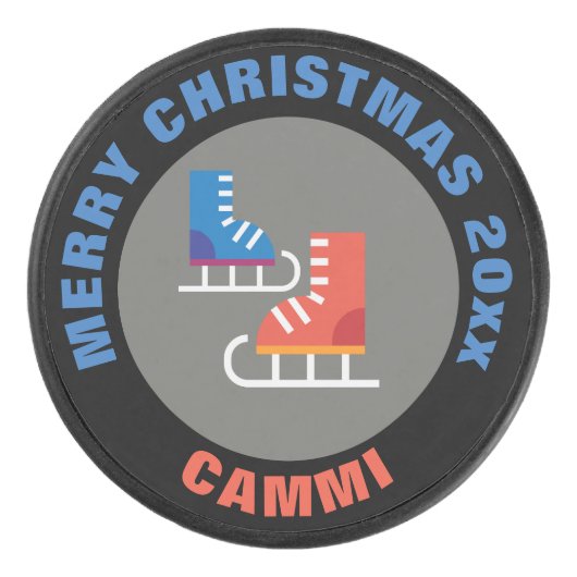 Holiday Ice Hockey Puck/Kerstijs Schaatsen Puck (Voorkant)