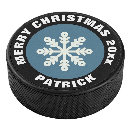 Holiday Ice Hockey Puck/Kerstmis Snowflake White Hockey Puck (3/4)