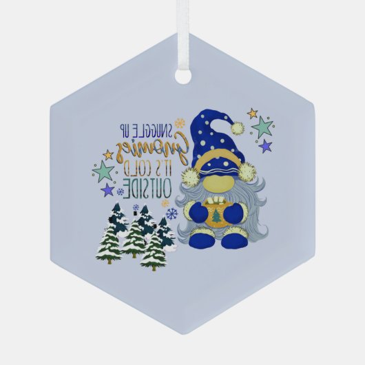 Holiday in de winter glas ornament (Achterkant)