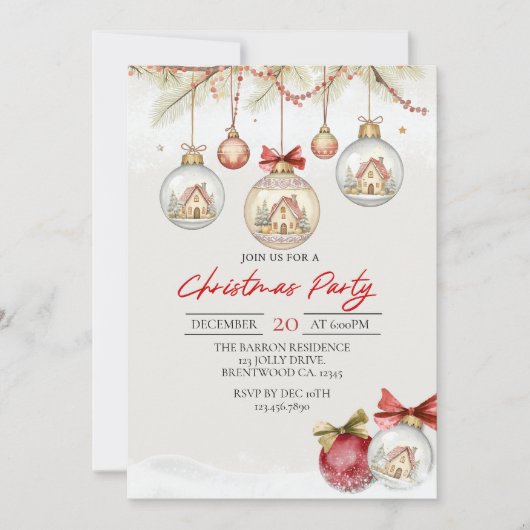 Holiday Invitation, Holiday Party, Christmas Party Kaart (Voorkant)