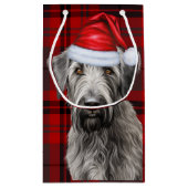 Holiday Irish Wolfhound Dog Red Plaid Christmas Klein Cadeauzakje (Achterkant)