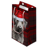 Holiday Irish Wolfhound Dog Red Plaid Christmas Klein Cadeauzakje (Voorkant Gekanteld)