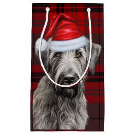 Holiday Irish Wolfhound Dog Red Plaid Christmas Klein Cadeauzakje
