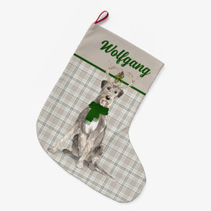 Holiday Irish Wolfhound en Pset met de naam van Do Grote Kerstsok