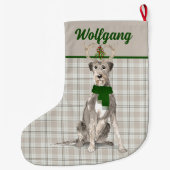 Holiday Irish Wolfhound en Pset met de naam van Do Grote Kerstsok (Achterkant)