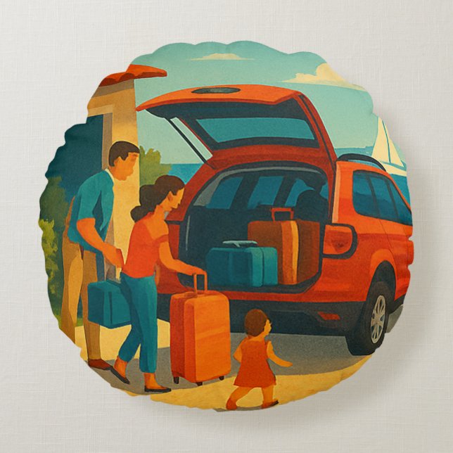 Holiday is rond kussen (Voorkant)