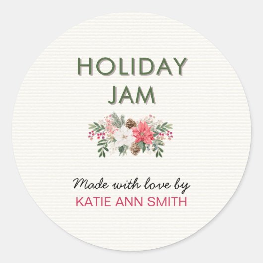 Holiday Jam Label | Kerst Inmaak Sticker (Voorkant)