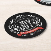 HOLIDAY JOY CHALKBOARD PERSONALISEERDE ONDERZETTER (Gebogen)
