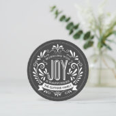 HOLIDAY JOY CHALKBOARD ROUND PHOTO GREETING FEESTDAGENKAART (Staand voorkant)