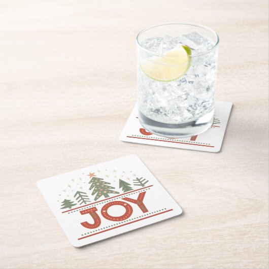 Holiday Joy Christmas Kartonnen Onderzetters (Insitu)