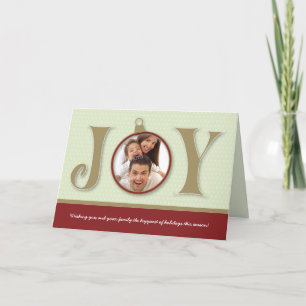 Holiday Joy Custom Family Holiday Kaart (rood)