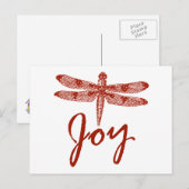 Holiday Joy Dragonfly Feestdagenkaart (Voorkant / Achterkant)
