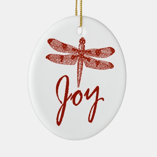 Holiday Joy Dragonfly Keramisch Ornament (Rechts)