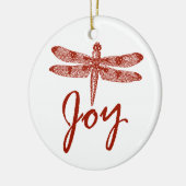 Holiday Joy Dragonfly Keramisch Ornament (Links)