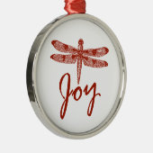 Holiday Joy Dragonfly Metalen Ornament (Rechts)