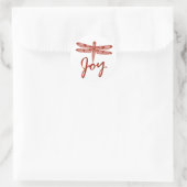 Holiday Joy Dragonfly Ronde Sticker (Tas)