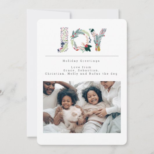 Holiday Joy Foto Persoonlijke Kaart (Voorkant)
