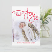 Holiday Joy-fotokaarten - rood Feestdagenkaart (Staand voorkant)
