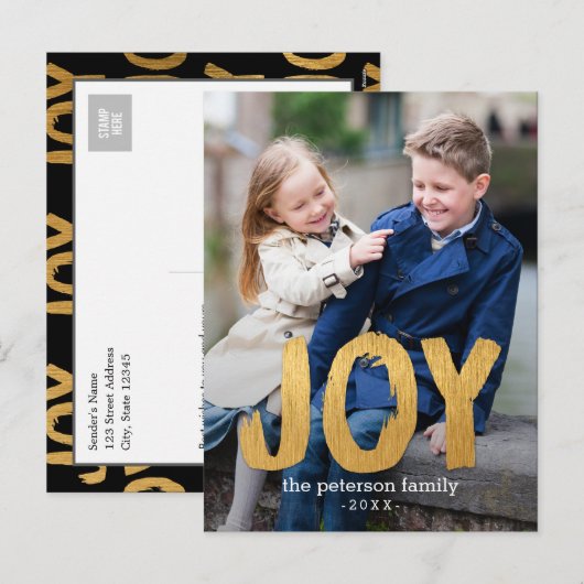 Holiday Joy Holiday Photo Card Briefkaart (Voorkant / Achterkant)