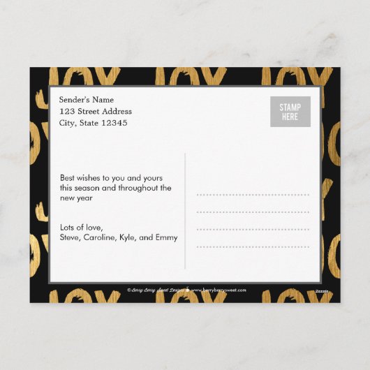 Holiday Joy Holiday Photo Card Briefkaart (Achterkant)