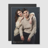 Holiday Joy Modern Elegant Magnetic Photo Holiday  (Voorkant / Achterkant)