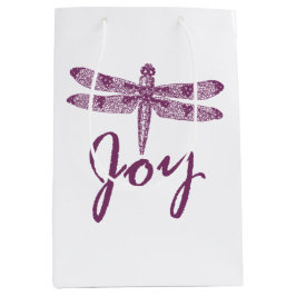 Holiday Joy Paarse Dragonfly Medium Cadeauzakje