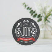 HOLIDAY JOY ROUND CHALKBOARD FOTO CARD FEESTDAGENKAART (Staand voorkant)
