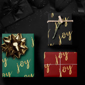 Holiday Joy Script | Faux Gold Foil in meerdere kl Inpakpapier Vel