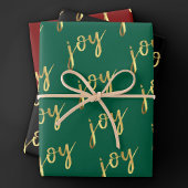 Holiday Joy Script | Faux Gold Foil in meerdere kl Inpakpapier Vel