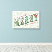 Holiday Joy | Vrolijk kerstfeest Canvas Afdruk (Insitu (Houten vloer))