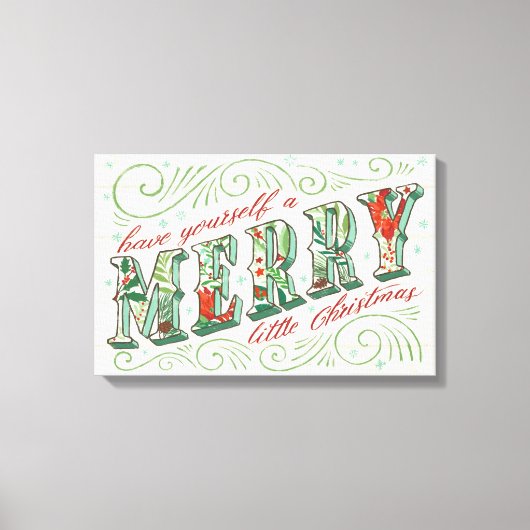Holiday Joy | Vrolijk kerstfeest Canvas Afdruk (Voorkant)
