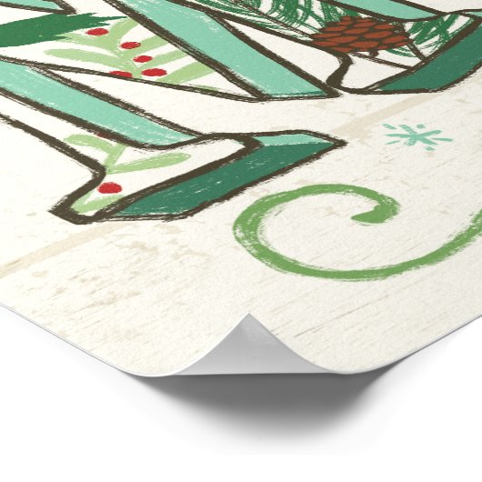 Holiday Joy | Vrolijk kerstfeest Poster (Hoek)