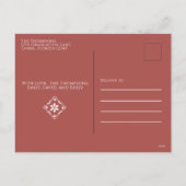 Holiday Joyful Elegant Red Snowflake Budget Feestdagenkaart (Achterkant)