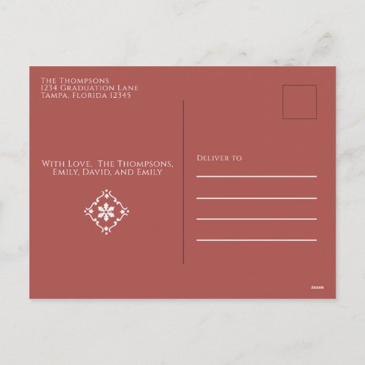 Holiday Joyful Elegant Red Snowflake Budget Feestdagenkaart (Achterkant)