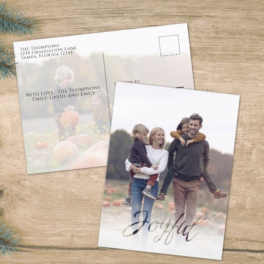 Holiday Joyful Elegant Snowflake Winter 2 Foto Feestdagenkaart