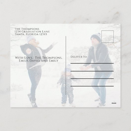 Holiday Joyful Navy Blue Snowflake Winter 2 Foto Feestdagenkaart (Achterkant)