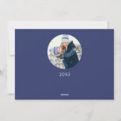 Holiday Joyful Script Blue White Snowflake 2 Foto Feestdagenkaart (Achterkant)