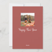 Holiday Joyful Script Red Winter Snowflake 1 Foto Feestdagenkaart (Achterkant)