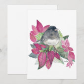 Holiday Junco Bird Art Feestdagenkaart (Voorkant / Achterkant)