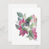 Holiday Junco Bird Art Feestdagenkaart (Voorkant / Achterkant)