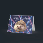 Holiday-kaart voor egel feestdagen kaart<br><div class="desc">Wat is feestelijker dan een egel op laserachtergrond?  Niets. 
Je vrienden en familie zullen blij zijn om zo'n unieke en leuke kaart te krijgen.</div>