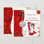 Holiday Kerstfeest Champagne Heels Kaart (Voorkant / Achterkant)
