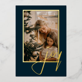 Holiday Kerstfeest Joy Foto gepersonaliseerd Folie Feestdagenkaart