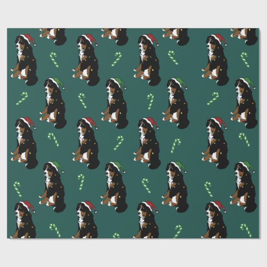 Holiday Kerstmis Bernese Mountain Dog Cadeaupapier (Vlak)