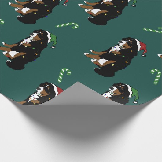 Holiday Kerstmis Bernese Mountain Dog Cadeaupapier (Hoek)