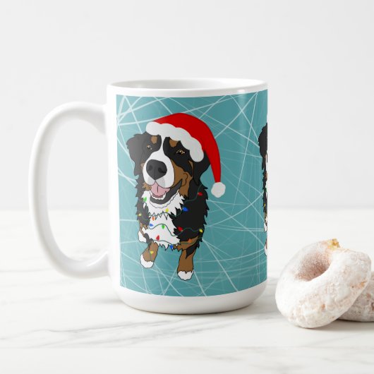 Holiday Kerstmis Bernese Mountain Dog Koffiemok (Met donut)
