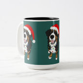 Holiday Kerstmis Bernese Mountain Dog Tweekleurige Koffiemok (Voorkant links)