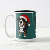Holiday Kerstmis Bernese Mountain Dog Tweekleurige Koffiemok (Links)