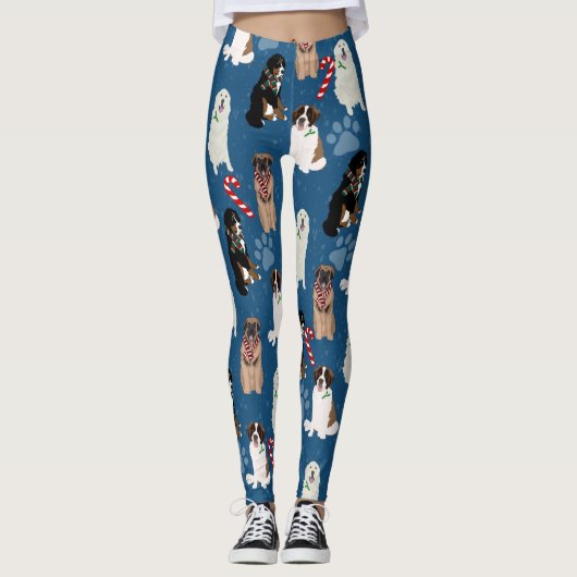 Holiday Kerstmis Grote Honden Leggings (Voorkant)