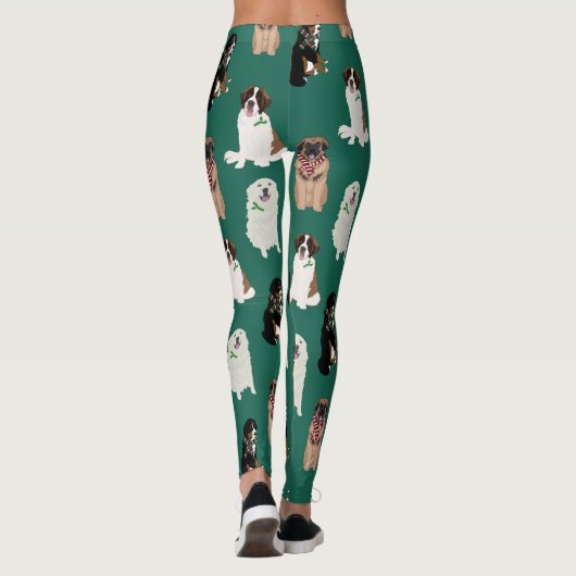 Holiday Kerstmis Grote Honden Leggings (Achterkant)